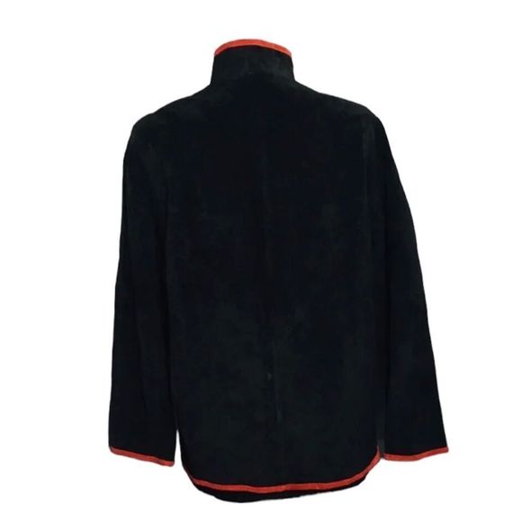 LINEA by Louis Dell'Olio Black Leather Jacket Sz S Leather Suede Black Red EUC! - Picture 2 of 6